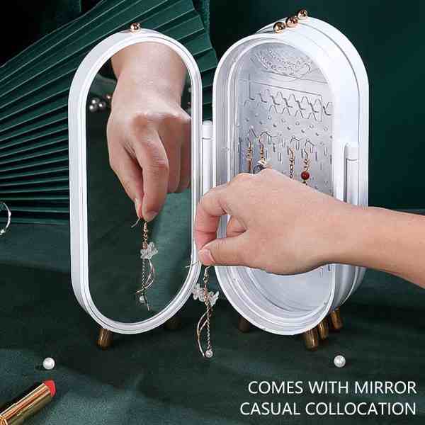 🎀 Elegant Foldable Jewelry Box Organizer with Mirror 💍✨