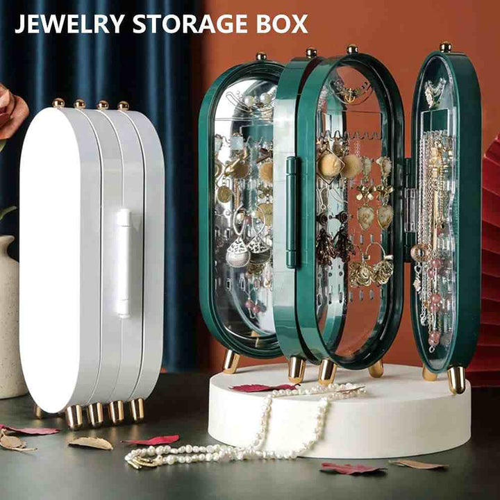 🎀 Elegant Foldable Jewelry Box Organizer with Mirror 💍✨